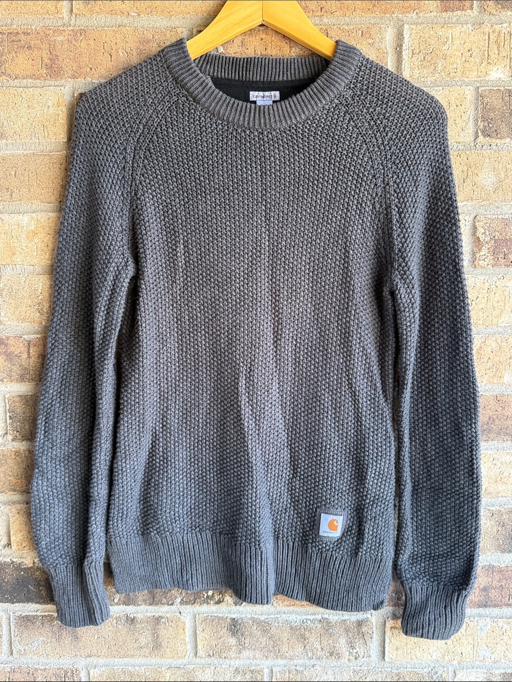 Carhartt women’s Charcoal Gray Chunky Knit Crewneck Sweater